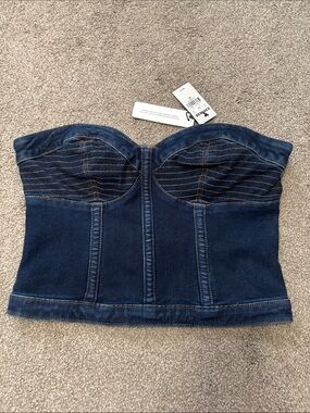 NWT Express denim strapless corset